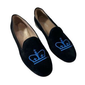 JP Crickets Women's Columbia U Crown Blue Suede Slip On Loafers, Size 7